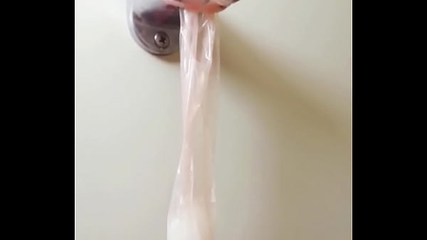 Massive ejaculation in a condom sperm